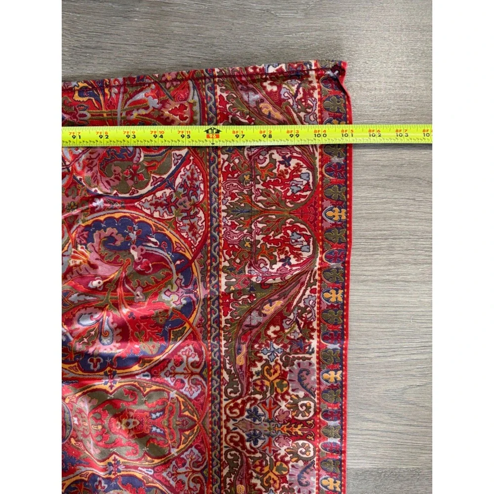 Ralph Lauren Home King Flat Sheet Red Paisley Cotton‎ Persian Floral GALAHAD